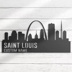 saint louis skyline custom metal wall art led light cityscape name sign 3
