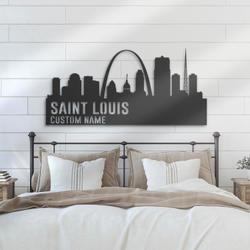 saint louis skyline custom metal wall art led light cityscape name sign 4
