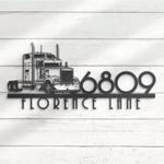 semi truck house number custom metal address sign hanging front door 1