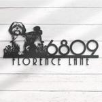 shih tzu house number custom metal address sign dog home number 1