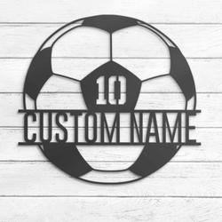 soccer ball custom metal wall art led light football player lover sign 5