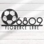 soccer ball house number custom metal address sign player home number 1