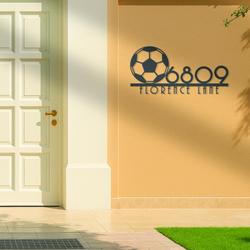 soccer ball house number custom metal address sign player home number 3