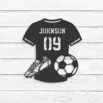 soccer custom metal wall art led light football player name sign 1