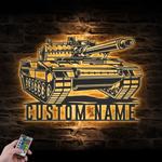 soldier military tank custom metal wall art led light army tank name sign 1