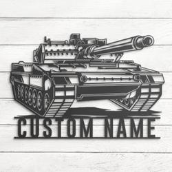 soldier military tank custom metal wall art led light army tank name sign 5