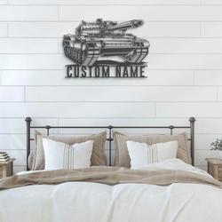 soldier military tank custom metal wall art led light army tank name sign 6