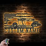 sport car garage custom metal wall art led light 1