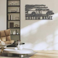sport car garage custom metal wall art led light 2
