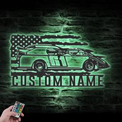 sport car garage custom metal wall art led light 5