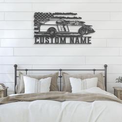 sport car garage custom metal wall art led light 6
