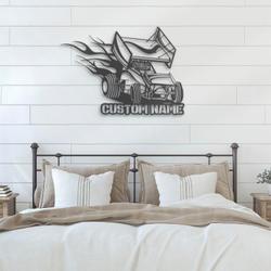 sprint car custom metal wall art led lights racer name sign 3