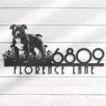 staffordshire bull terrier house number custom metal address sign dog home number 1