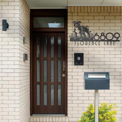 staffordshire bull terrier house number custom metal address sign dog home number 2