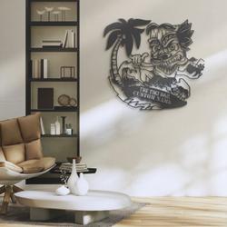 tiki bar custom metal wall art led light tiki lounge name sign 2