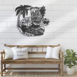 tiki bar custom metal wall art led light tiki lounge name sign 4