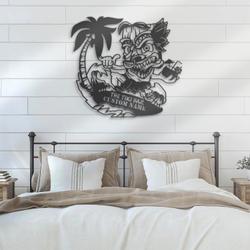 tiki bar custom metal wall art led light tiki lounge name sign 6