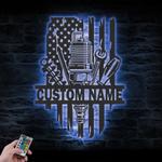 tools repair custom metal wall art led light tools shop name sign 1