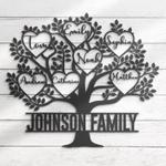 tree of life custom metal wall art with led light family name sign 1