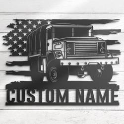 us army transport custom metal wall art led light military vehicle driver name sign 5