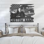 us articulated drump truck driver custom metal wall art led light 1