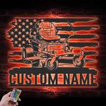 us lawn mower driver custom metal wall art led light 1