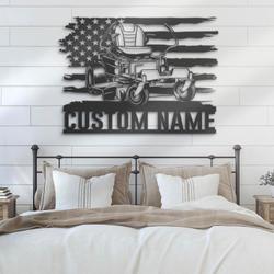 us lawn mower driver custom metal wall art led light 4