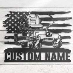 us lawn mower driver custom metal wall art led light 5