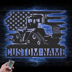us quadtrac tractor custom metal wall art led light farm tractor driver name sign 4