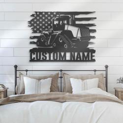 us quadtrac tractor custom metal wall art led light farm tractor driver name sign 6