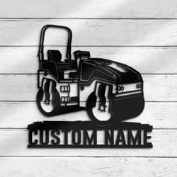 us road roller driver custom metal wall art led light 5