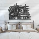 us semi truck driver custom metal wall art led light 1