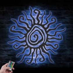 wacky sun custom metal wall art led light sun sign home decor 4