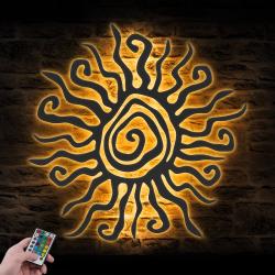 wacky sun custom metal wall art led light sun sign home decor 5