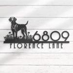 weimaraner house number custom metal address sign dog home number 1
