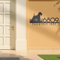 welsh terrier dog house number custom metal address sign dog home number 2