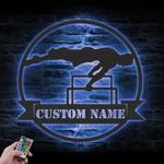 western cowboy cattle roping custom metal wall art led light 1