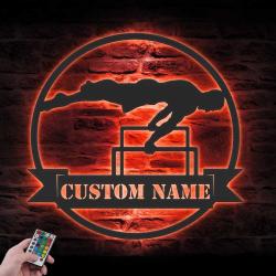 western cowboy cattle roping custom metal wall art led light 2