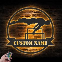 western cowboy cattle roping custom metal wall art led light 5
