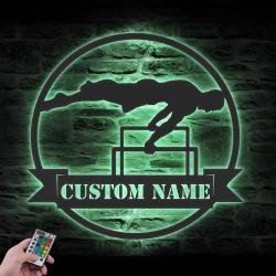 western cowboy cattle roping custom metal wall art led light 6