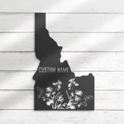 wild flower idaho state custom metal wall art led light 2
