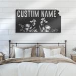 wild flower kansas state custom metal wall art led light 1