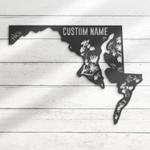 wild flower maryland state custom metal wall art led light 1