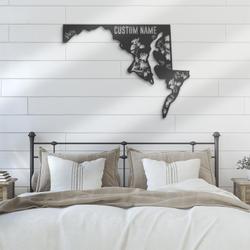 wild flower maryland state custom metal wall art led light 2