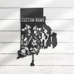 wild flower rhode island state custom metal wall art led light 4