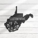wild flower west virginia state custom metal wall art led light 1