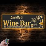 wine bar custom metal wall art led light alcohol drink name sign 1