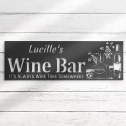 wine bar custom metal wall art led light alcohol drink name sign 2
