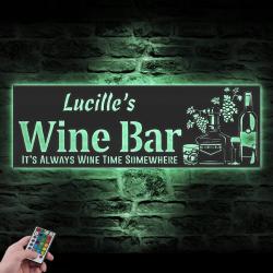 wine bar custom metal wall art led light alcohol drink name sign 3