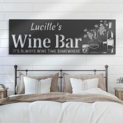 wine bar custom metal wall art led light alcohol drink name sign 4